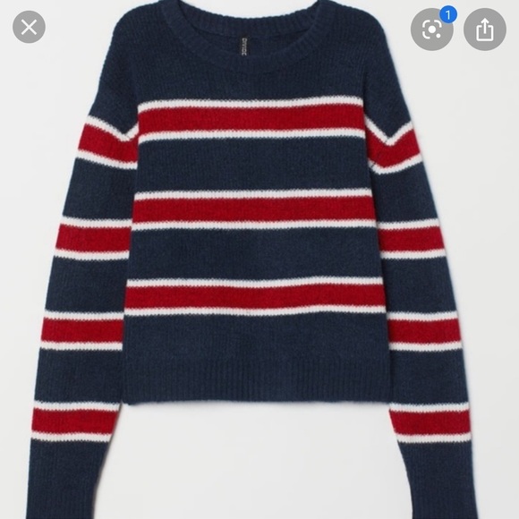 Divided striped soft fuzzy knit sweater size Small - Picture 8 of 8